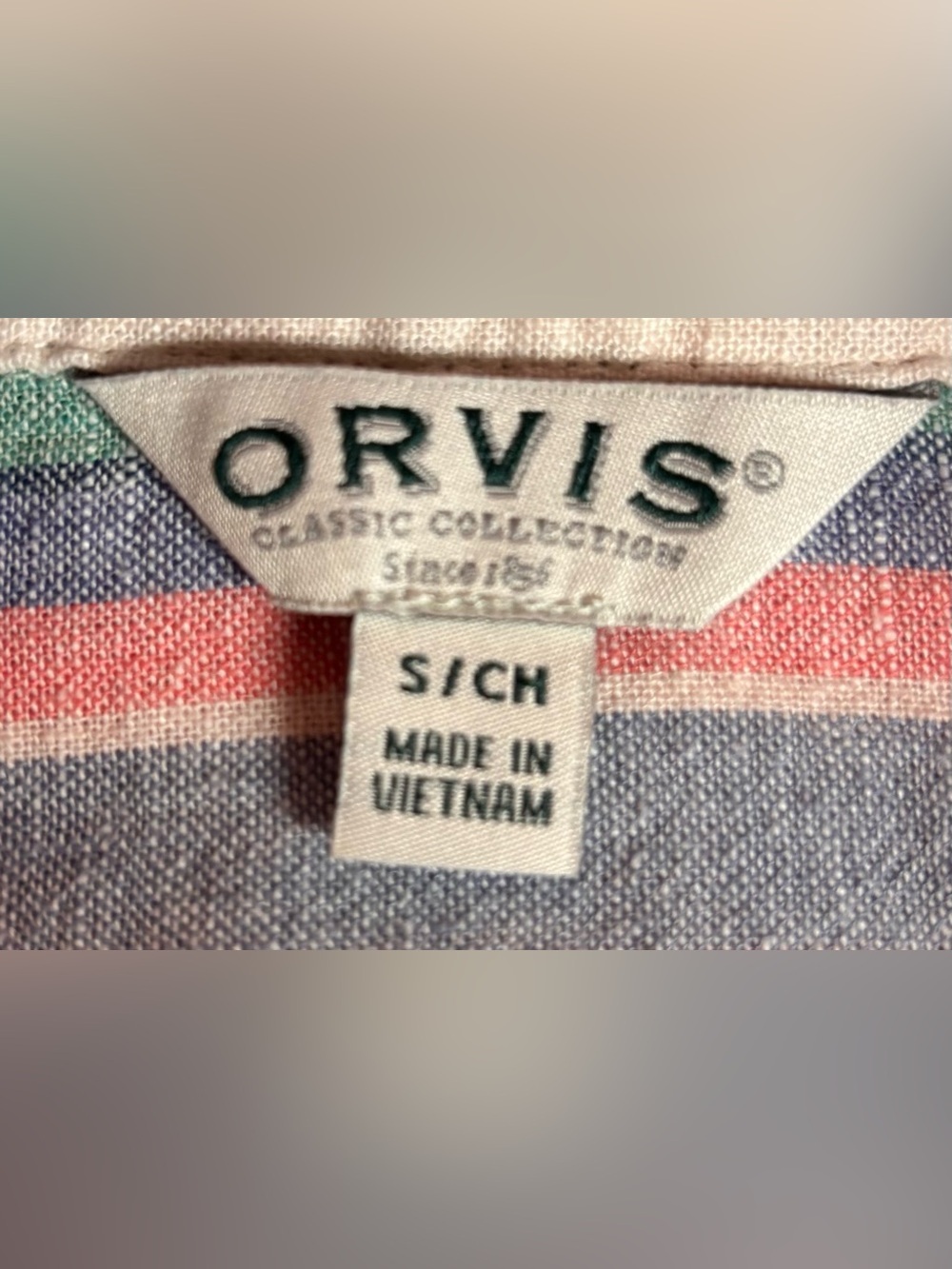 Orvis Linen Blend Striped Button Down Women’s Small Multicolor Short Sleeve Top - Picture 4 of 7